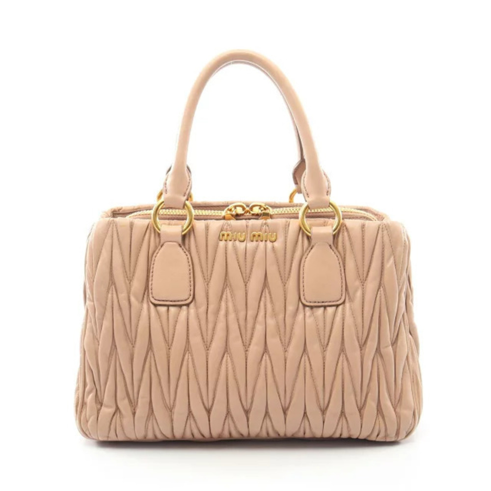 Miu Miu Matelasse Leather Tote Bag Pink